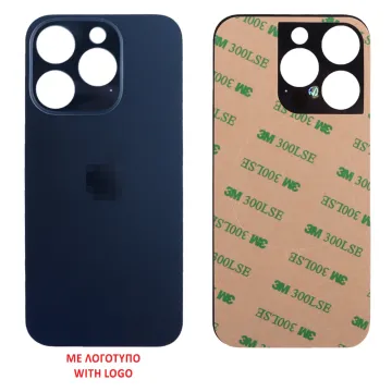 FOR IPHONE 15 PRO BATTERY COVER + 3M STICKER TITANIUM BLUE 3P OR