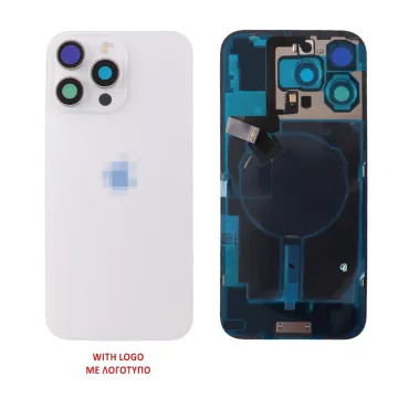 FOR IPHONE 16 PRO MAX BATTERY COVER + CAMERA LENS + METAL PLATE + FLASHLIGHT + CHARGING FLEX + NFC TITANIUM WHITE