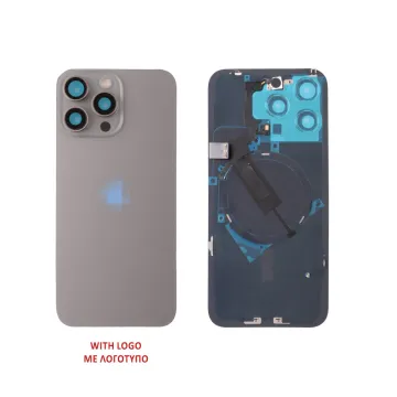 FOR IPHONE 15 PRO BATTERY COVER + CAMERA LENS + METAL PLATE + FLASHLIGHT + CHARGING FLEX + NFC TITANIUM NATURAL