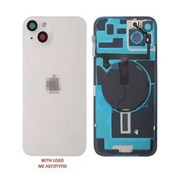 FOR IPHONE 14 BATTERY COVER + CAMERA LENS + METAL PLATE + FLASHLIGHT + CHARGING FLEX + NFC SILVER