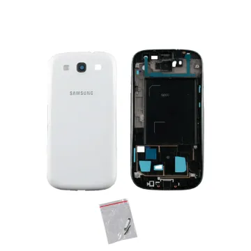SAMSUNG I9300 Galaxy S 3 FRONT-MIDDLE-BATTERY COVER WHITE 3P OR