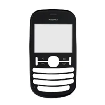 NOKIA ASHA 200 GRAPHITE FRONT COVER + LENS ORIGINAL SERVICE PACK