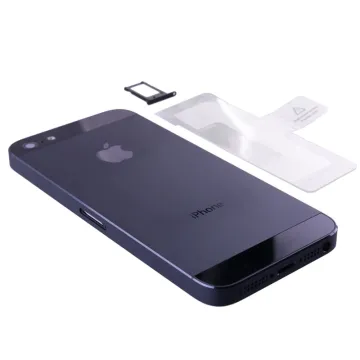 FOR IPHONE 5 BATTERY COVER BLACK + FLEX COMPLETE 3P OR
