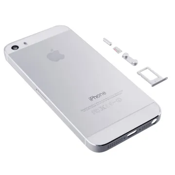 FOR IPHONE 5S BATTERY COVER WHITE + SIDE KEYS + SIM HOLDER 3P OR