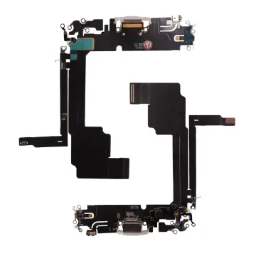 IPHONE 15 PRO MAX (TYPE C) ΚΑΛΩΔΙΟ FLEX ΚΟΝΕΚΤΟΡΑ ΦΟΡΤΙΣΗΣ + AUDIO PORT + ΜΙΚΡΟΦΩΝΟ TITANIUM WHITE 3P OR