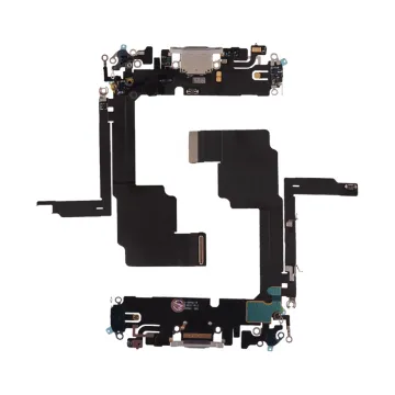 IPHONE 15 PRO (TYPE C) ΚΑΛΩΔΙΟ FLEX ΚΟΝΕΚΤΟΡΑ ΦΟΡΤΙΣΗΣ + AUDIO PORT + ΜΙΚΡΟΦΩΝΟ TITANIUM WHITE 3P OR