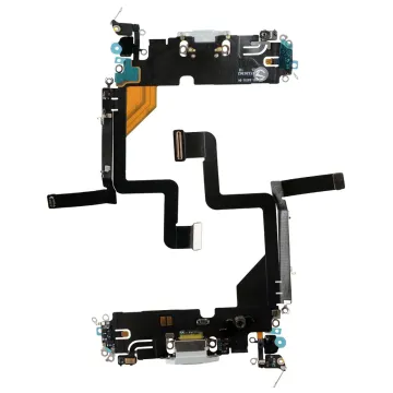 IPHONE 14 PRO (LIGHTNING) ΚΑΛΩΔΙΟ FLEX ΚΟΝΕΚΤΟΡΑ ΦΟΡΤΙΣΗΣ + AUDIO PORT + ΜΙΚΡΟΦΩΝΟ TITANIUM SILVER 3P OR