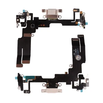 IPHONE 14 (LIGHTNING) ΚΑΛΩΔΙΟ FLEX ΚΟΝΕΚΤΟΡΑ ΦΟΡΤΙΣΗΣ + AUDIO PORT + ΜΙΚΡΟΦΩΝΟ WHITE 3P OR