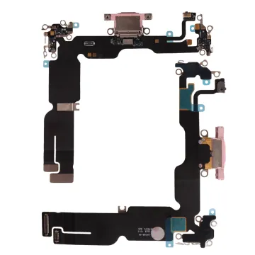 IPHONE 15 PLUS (TYPE C) ΚΑΛΩΔΙΟ FLEX ΚΟΝΕΚΤΟΡΑ ΦΟΡΤΙΣΗΣ + AUDIO PORT + ΜΙΚΡΟΦΩΝΟ PINK 3P OR
