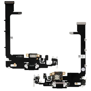IPHONE 11 PRO MAX (LIGHTNING) ΚΑΛΩΔΙΟ FLEX ΚΟΝΕΚΤΟΡΑ ΦΟΡΤΙΣΗΣ-ΜΙΚΡΟΦΩΝΟ BLACK 3P OR