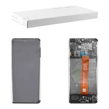 SAMSUNG A12 NACHO A127 ΟΘΟΝΗ PLS +TOUCH SCREEN + LENS + FRAME GH82-26925A BLACK ORIGINAL SERVICE PACK