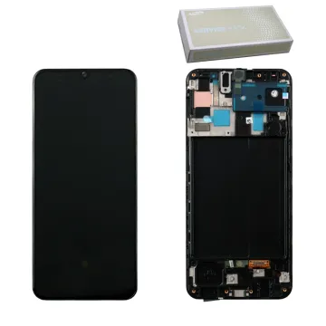 SAMSUNG A50 A505 ΟΘΟΝΗ AMOLED +TOUCH SCREEN + LENS GH82-19713A BLACK ORIGINAL SERVICE PACK