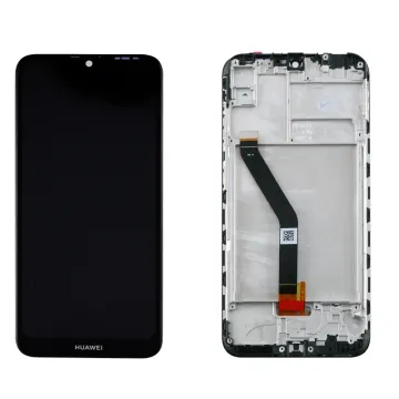 HONOR 8A/HUAWEI Y6 2019 ΟΘΟΝΗ + TOUCH SCREEN + LENS + FRAME BLACK REF. OR