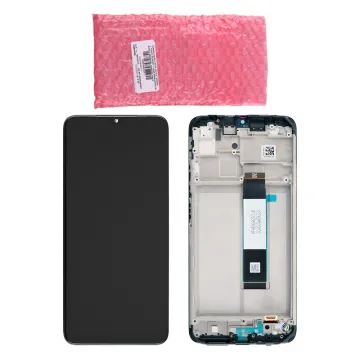 XIAOMI POCO M3/REDMI 9T ΟΘΟΝΗ IPS + TOUCH SCREEN + LENS + FRAME 560002J19C00 BLACK ORIGINAL SERVICE PACK