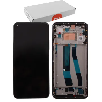 XIAOMI MI 11 LITE 5G/MI 11 LITE 4G/11 LITE 5G NE ΟΘΟΝΗ AMOLED+ TOUCH SCREEN + LENS + FRAME 5600030K9D00 BLACK ORIGINAL SERVICE P