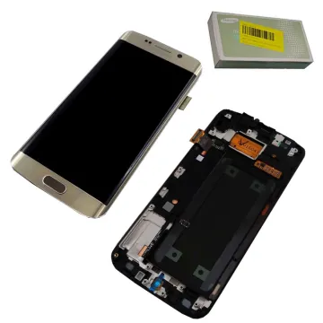 SAMSUNG S6 EDGE G925F ΟΘΟΝΗ AMOLED +TOUCH SCREEN+LENS+FRAME GH97-17162C GOLD ORIGINAL SERVICE PACK
