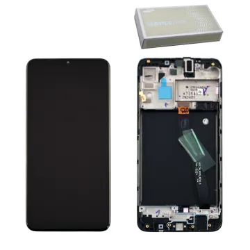 SAMSUNG A10 A105 ΟΘΟΝΗ PLS +TOUCH SCREEN + LENS + FRAME GH82-20227A BLACK ORIGINAL SERVICE PACK