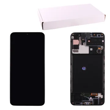 SAMSUNG A30S A307 ΟΘΟΝΗ AMOLED +TOUCH SCREEN + LENS + FRAME GH82-21190A BLACK ORIGINAL SERVICE PACK
