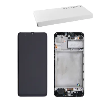 SAMSUNG M21 M215/ M30s M307 ΟΘΟΝΗ AMOLED +TOUCH SCREEN + LENS + FRAME GH82-21266A BLACK ORIGINAL SERVICE PACK
