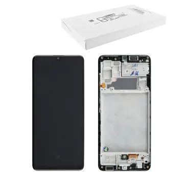 SAMSUNG A32 4G A325 ΟΘΟΝΗ AMOLED +TOUCH SCREEN + LENS + FRAME GH82-25579A BLACK ORIGINAL SERVICE PACK