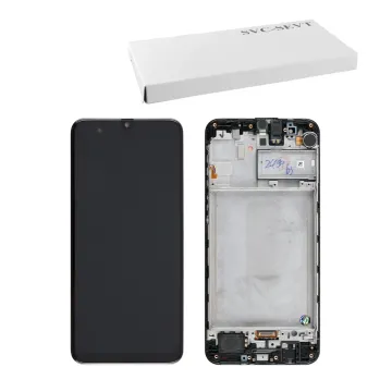 SAMSUNG M31 M315 ΟΘΟΝΗ AMOLED +TOUCH SCREEN + LENS + FRAME GH82-22631A BLACK ORIGINAL SERVICE PACK