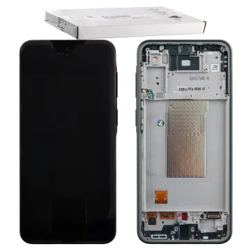 SAMSUNG A37 5G A376 ΟΘΟΝΗ AMOLED +TOUCH SCREEN + LENS + FRAME GH82-39232A BLACK ORIGINAL SERVICE PACK