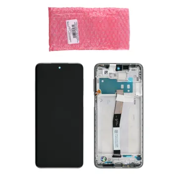 XIAOMI REDMI NOTE 9 PRO/NOTE 9 PRO MAX/NOTE 9S ΟΘΟΝΗ IPS + TOUCH SCREEN + LENS + FRAME 560004JA100 WHITE ORIGINAL SERVICE PACK
