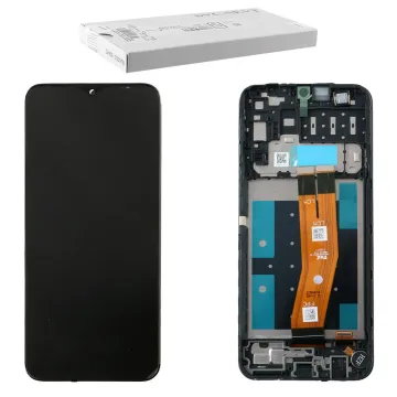 SAMSUNG A14 4G A145P/A145R ΟΘΟΝΗ PLS + TOUCH SCREEN + LENS + FRAME GH81-23541A BLACK ORIGINAL SERVICE PACK