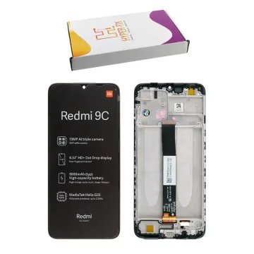XIAOMI REDMI 9A/9C /9AT/10A ΟΘΟΝΗ IPS + TOUCH SCREEN + LENS + FRAME HF-5600070C3L00 BLACK HYPER-FIX SERVICE PACK