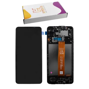 SAMSUNG A12 NACHO A127 ΟΘΟΝΗ PLS +TOUCH SCREEN + LENS + FRAME HF-GH82-26485A BLACK HYPER-FIX SERVICE PACK