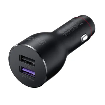 ΦΟΡΤΙΣΤΗΣ ΑΥΤΟΚΙΝΗΤΟΥ HUAWEI DUAL CP37 SUPER CHARGE 4000mA MAX 40W ΚΑΛΩΔΙΟ BLACK PACKING OR