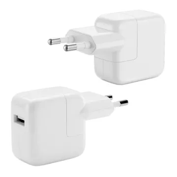 TRAVEL POWER ADAPTER USB-A APPLE IPAD/IPHONE MD836ZM/A A1401 2.4A 12W + EURO PLUG WHITE PACKING OR