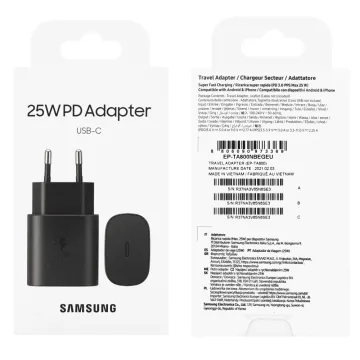 TRAVEL SAMSUNG EP-TA800NBEGEU USB-C 5V 3A/9V 2.77A 25W BLACK PACKING OR