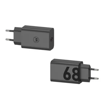TRAVEL MOTOROLA SJMC682 USB-C 5V 5A/9V 4A/11V 6.5A/20V 3.4A 68W GANFAST CHARGE+USB DATA USB-C TO USB-C 3A BLACK PACKING OR