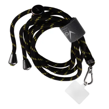 VOLTE-TEL NECK STRAP - ΛΟΥΡΑΚΙ ΛΑΙΜΟΥ ΓΙΑ ΘΗΚΕΣ ΜΑΥΡΟ-ΚΙΤΡΙΝΟ VT04