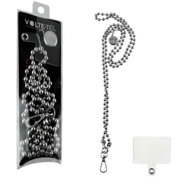 VOLTE-TEL NECK STRAP - ΑΛΥΣΙΔΑ ΛΑΙΜΟΥ ΓΙΑ ΘΗΚΕΣ SILVER VT401