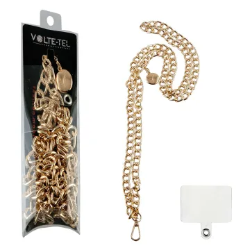 VOLTE-TEL NECK STRAP - ΑΛΥΣΙΔΑ ΛΑΙΜΟΥ ΓΙΑ ΘΗΚΕΣ GOLD VT406