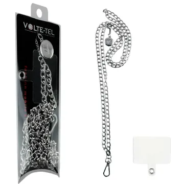 VOLTE-TEL NECK STRAP - ΑΛΥΣΙΔΑ ΛΑΙΜΟΥ ΓΙΑ ΘΗΚΕΣ SILVER VT409