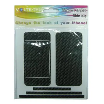 SKIN KIT COVER STICKER BLACK IPHONE 4G/4S VOLTE-TEL