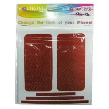SKIN KIT COVER STICKER RED IPHONE 4G/4S VOLTE-TEL