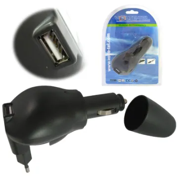 VOLTE-TEL USB DUO TRAVEL- ΦΟΡΤΙΣΤΗΣ ΑΥΤΟΚΙΝΗΤΟΥ 1000mA BLACK