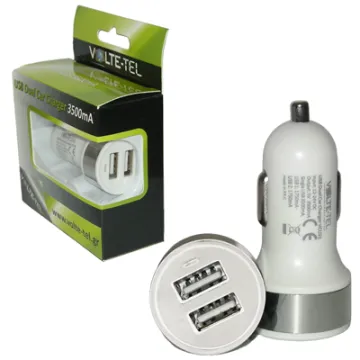VOLTE-TEL USB-A DUAL ΦΟΡΤΙΣΤΗΣ ΑΥΤΟΚΙΝΗΤΟΥ VCU35 3500mA 17.5W WHITE