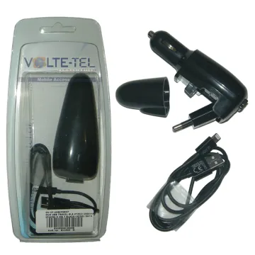 VOLTE-TEL LIGHTNING IPHONE 5 (USB DUO TRAVEL-ΦΟΡΤΙΣΤΗΣ ΑΥΤΟΚΙΝΗΤΟΥ VTDU2 1500mA 7.5W+VCD01 DATA) iOS 8 BLACK