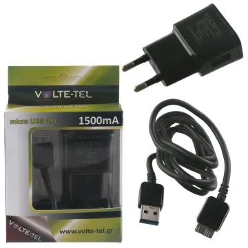 VOLTE-TEL Micro USB 3 NOTE 3(ΦΟΡΤΙΣΗΣ-DATA VCD01 USB 3.0+TRAVEL VTU15 1.5A 7.5W) BLACK