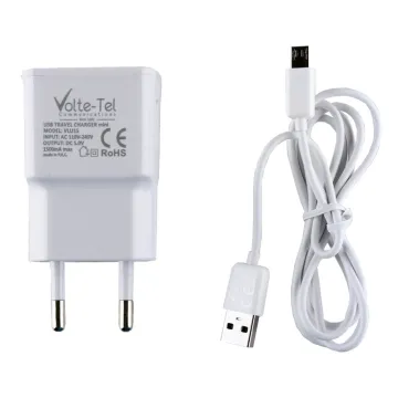 VOLTE-TEL MICRO USB(ΦΟΡΤΙΣΗΣ-DATA VCD05+TRAVEL VLU15 1.5A 7.5W) WHITE