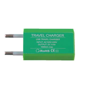 USB-A TRAVEL CHARGER mini 1.0A 5W GREEN