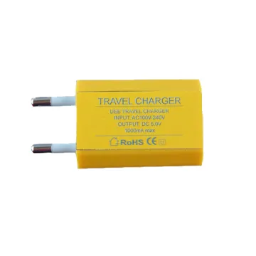 USB-A TRAVEL CHARGER mini 1.0A 5W YELLOW