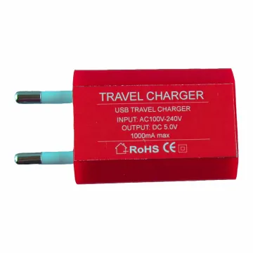 USB-A TRAVEL CHARGER mini 1.0A 5W RED