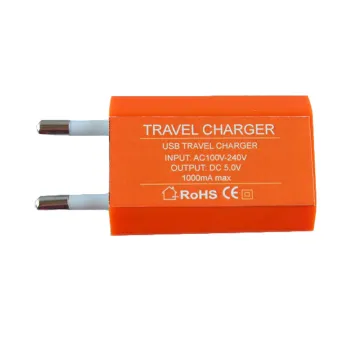 USB-A TRAVEL CHARGER mini 1.0A 5W ORANGE