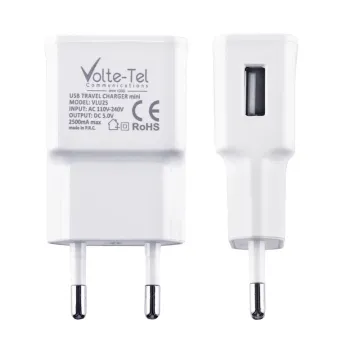 VOLTE-TEL USB TRAVEL CHARGER mini VLU25 2.5A 12.5W WHITE